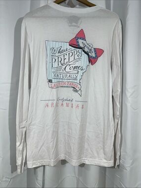 Lauren James Arkansas Long Sleeve Pocket Tee Size Medium Where Preppy State